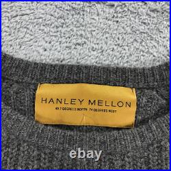 Hanley Mellon Sweater Womens Medium Cashmere Pullover Gray RIbbed Casual