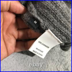 Hanley Mellon Sweater Womens Medium Cashmere Pullover Gray RIbbed Casual