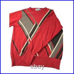 Harrods By Ballantyne Cashmere Intarsia Crewneck Sweater 44 M L Scotland Vintage