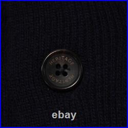 Heritage NWT Cardigan Sweater Size 50 M US In Solid Blue Wool Blend