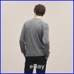 Hermes Mens Cashmere Charcoal Diagonal Sweater Medium M NWT H847080HA82 Zegna
