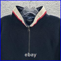 Holebrook Sweden Sweater Mens Medium M Blue Golf 1/4 Zip Knit Windproof Pullover