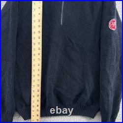Holebrook Sweden Sweater Mens Medium M Blue Golf 1/4 Zip Knit Windproof Pullover