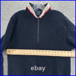 Holebrook Sweden Sweater Mens Medium M Blue Golf 1/4 Zip Knit Windproof Pullover
