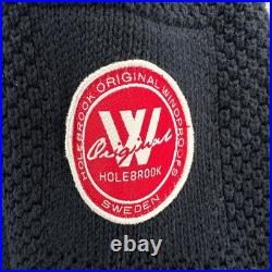 Holebrook Sweden Sweater Mens Medium M Blue Golf 1/4 Zip Knit Windproof Pullover