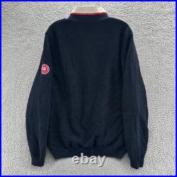Holebrook Sweden Sweater Mens Medium M Blue Golf 1/4 Zip Knit Windproof Pullover