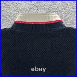 Holebrook Sweden Sweater Mens Medium M Blue Golf 1/4 Zip Knit Windproof Pullover