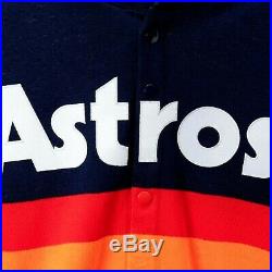 Houston Astros 1986 Mitchell & Ness Rainbow Throwback Sweater XS S M Button Up