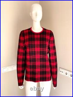 Hugo Boss unisex tartan print wool sweater Size M-L