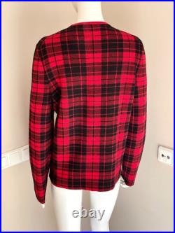 Hugo Boss unisex tartan print wool sweater Size M-L