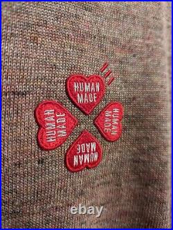Human Made Nigo Clover Logo Knit Sweater Size M Pink