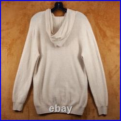 INK + IVY Sweater Womens Medium Tan Pullover Hooded 100% Cashmere Luxury Knit
