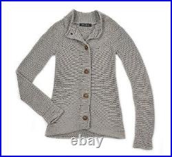 IRIS VON ARNIM Women's Knitted Grey Cardigan Long Sleeve Jumper Sweater Size M