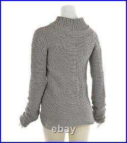 IRIS VON ARNIM Women's Knitted Grey Cardigan Long Sleeve Jumper Sweater Size M