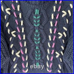 ISABEL MARANT ÉTOILE Navy Zola Cable-Knit Sweater Pullover SZ FR 38, US 6, M