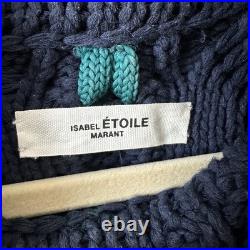 ISABEL MARANT ÉTOILE Navy Zola Cable-Knit Sweater Pullover SZ FR 38, US 6, M