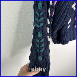 ISABEL MARANT ÉTOILE Navy Zola Cable-Knit Sweater Pullover SZ FR 38, US 6, M