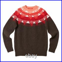 Icelandic sweater jumper lambswool medium professionally brown red hand knitted