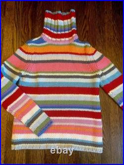 Iconic GAP Holiday 2001 Vintage Rainbow Striped Turtleneck Sweater M