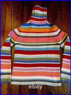 Iconic GAP Holiday 2001 Vintage Rainbow Striped Turtleneck Sweater M