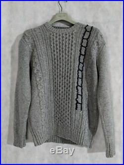 Inis Meain Cableknit Intarsia Knit Sweater Size Medium Made In Ireland