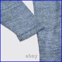 Inis Meáin Knit Shirt Jacket Sweater Size M Light Blue Melange Linen