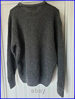 Inis Meain Mens Medium Alpaca Wool Blend Gray Sweater