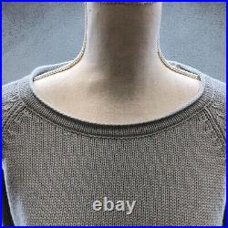 Iris V Arnim Cashmere Ribbed Sweater Jumper Womens Medium Blue Zipper Crew Neck