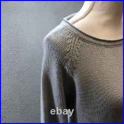 Iris V Arnim Cashmere Ribbed Sweater Jumper Womens Medium Blue Zipper Crew Neck