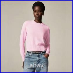 J. CREW Cashmere Shrunken Crewneck Sweater Pullover Knit Solid Icy Pink Medium J. CREW Cashmere Shrunken Crewneck Sweater Pullover Knit Solid Icy Pink Medium