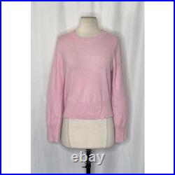 J. CREW Cashmere Shrunken Crewneck Sweater Pullover Knit Solid Icy Pink Medium