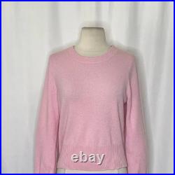 J. CREW Cashmere Shrunken Crewneck Sweater Pullover Knit Solid Icy Pink Medium J. CREW Cashmere Shrunken Crewneck Sweater Pullover Knit Solid Icy Pink Medium