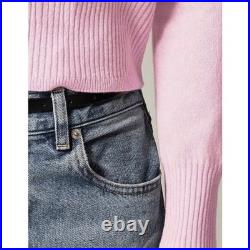 J. CREW Cashmere Shrunken Crewneck Sweater Pullover Knit Solid Icy Pink Medium