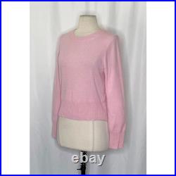 J. CREW Cashmere Shrunken Crewneck Sweater Pullover Knit Solid Icy Pink Medium J. CREW Cashmere Shrunken Crewneck Sweater Pullover Knit Solid Icy Pink Medium