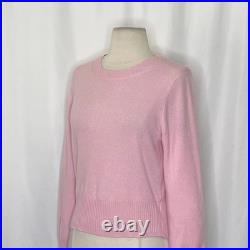 J. CREW Cashmere Shrunken Crewneck Sweater Pullover Knit Solid Icy Pink Medium J. CREW Cashmere Shrunken Crewneck Sweater Pullover Knit Solid Icy Pink Medium
