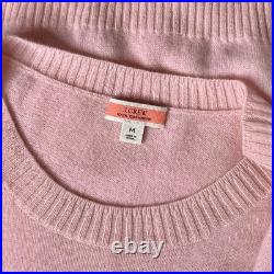 J. CREW Cashmere Shrunken Crewneck Sweater Pullover Knit Solid Icy Pink Medium J. CREW Cashmere Shrunken Crewneck Sweater Pullover Knit Solid Icy Pink Medium