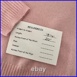 J. CREW Cashmere Shrunken Crewneck Sweater Pullover Knit Solid Icy Pink Medium