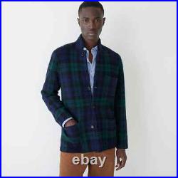 J. CREW Men's Heavyweight Cashmere Sweater Blazer Black Watch Plaid $398 NWT