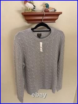J. Crew Men's Cashmere Cable-knit Sweater Heather Grey Size Medium NWT J. Crew Men's Cashmere Cable-knit Sweater Heather Grey Size Medium NWT