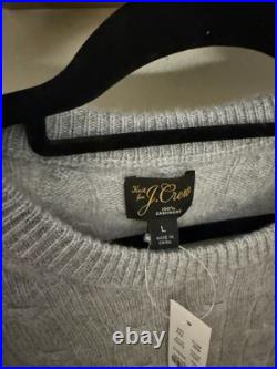 J. Crew Men's Cashmere Cable-knit Sweater Heather Grey Size Medium NWT J. Crew Men's Cashmere Cable-knit Sweater Heather Grey Size Medium NWT