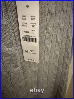 J. Crew Men's Cashmere Cable-knit Sweater Heather Grey Size Medium NWT J. Crew Men's Cashmere Cable-knit Sweater Heather Grey Size Medium NWT