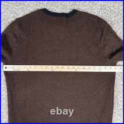 J Crew Sweater Mens Medium Brown Cashmere Crewneck Jacquard Herringbone