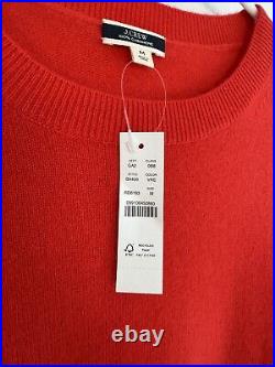 J. Crew Women's Cashmere Classic Fit Crew Neck Sweater Sz M in Vibrant Red NWT