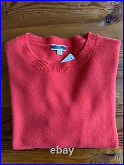 J. Crew Women's Cashmere Classic Fit Crew Neck Sweater Sz M in Vibrant Red NWT