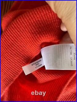 J. Crew Women's Cashmere Classic Fit Crew Neck Sweater Sz M in Vibrant Red NWT