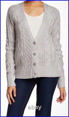 J & J NEW Gray Womens Long Sleeve Button Down Cardigan Sweater Size Medium