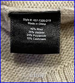 JENNI KAYNE Boyfriend Wool Cashmere Blend Sweater Ivory Cream Women's M