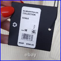 JOES Sweater Mens Medium Cream Pullover Polo Pocket Chunky Knit RUBEN $198