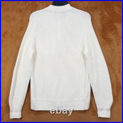 JOES Sweater Mens Medium Cream Pullover Polo Pocket Chunky Knit RUBEN $198