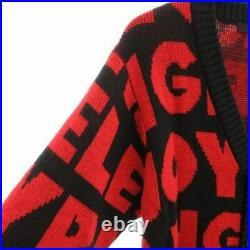 JOYRICH TAG CARDIGAN KNIT ALL PATTERN LONG SLEEVE M BLACK RED TZ 0907 Used